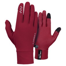 Lameda 防風刷毛運動手套 雙手穿戴 6066, 紅色, 1套