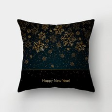 Dasababa 聖誕裝飾抱枕套, 金色黑色 B