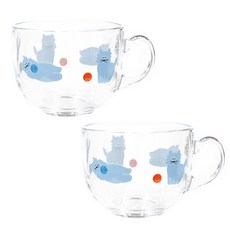 ROMANE 小動物圖案玻璃麥片杯, 2個, Bree