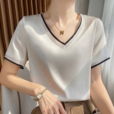 TheSirup 女款透視領緞面T恤