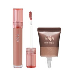 Kaja Holiday唇蜜 03 Honey Drizzle+Glitter眼影 01 Gadis組, 1套, 閃光眼影 + 光澤唇彩