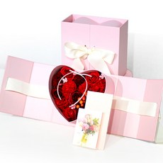 Garden in the City 人造花愛心零用錢盒, 紅色, 1個