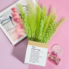 러블리팜 조화 팜파스 꽃 3p + 페이퍼백 세트, 스프링그린, 1개