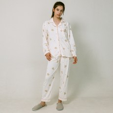 안나앤코 여성용 베어도트 요루면 긴팔 잠옷 파자마 홈웨어 상하의 세트