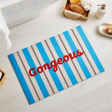 Modern House 法式條紋珪藻土腳踏墊, 藍色