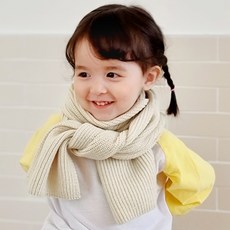 woojooi 兒童款小微笑羅紋圍巾