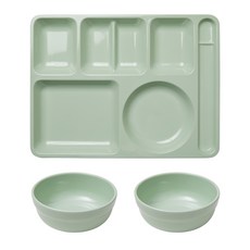 餐盤高手 兒童韓式餐盤 + 韓式碗 2件組, 酪梨薄荷, 1套