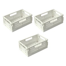 WithWin 折疊式露營收納整理箱, 白色, 中型(30.5 x 20.3 x 11.5 cm), 3個