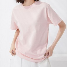 더시럽 여성용 통기성 베이직 프룻 단색 무지 티셔츠