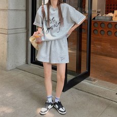 MEICHEL 女款Catherine字母印花簡約日常上下裝套裝 10441