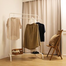 공감스토어 이동가능 간편조립 더블스탠드 2단 행거, 화이트