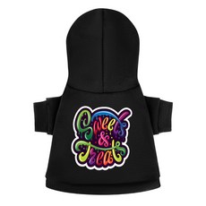 Market A寵物臀部連帽T恤, 黑色的