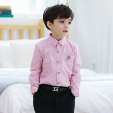 jackid 男童粉色條紋襯衫