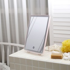 COBY LED立式長方形化妝鏡, 粉色的