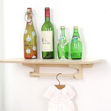 happytool 樺木掛式長型牆壁層架 L5919 + 螺絲, 米色, 1層