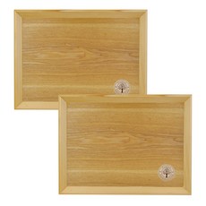 키친유 내츄럴 우드 사각 트레이 2p, 브라운