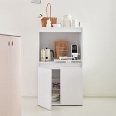 포더홈 보우 주방 수납장 렌지대 600 방문설치, 화이트, 2단