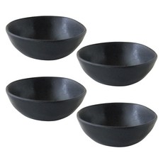 JUST HOME 日式澤陶瓷5吋碗4件組 5703-01A 250ml, 黑色, 1套