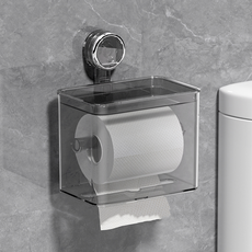 PEONIST 壁掛式防水方形衛生紙盒架, 黑色, 1個