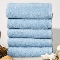 SOFT TOUCH 飯店專用40支精梳棉毛巾 150g, 5個, 天空