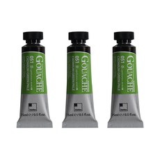 신한화구 전문가 과슈 물감 튜브 D 시리즈 51 카드뮴 그린 페일 3개입, 15ml, 1색
