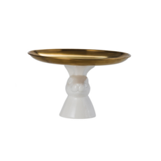 Wasaeng金色托盤兔子陶瓷珠寶飾品收納盒 03 26*12cm, 1個