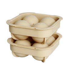 圓形冰塊模具 2件組, 奶油米色, 奶油米色, 1組