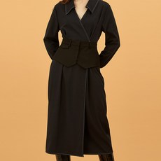 Miz Beige寬層次腰帶