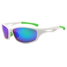 NAYA STYLE 防風運動自行車護目鏡 9309-51-4, 白色（框架），綠色（鏡頭）