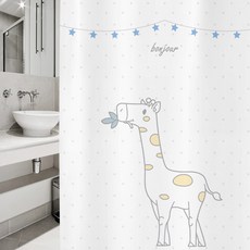 北歐風格浴簾 SC428 L號 1800*1880mm+不鏽鋼掛鉤 12入+白色窗簾桿組合, 混色系, 1組