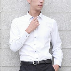 lxt 男士不易透光斜紋點綴修身襯衫