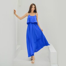 VENDIS 飯店度假風閃亮海灘長版連身裙 H324