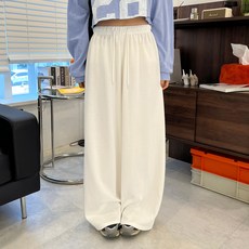 DIAMIGNON 女款 Rapid 素色寬版抽繩鬆緊腰運動褲