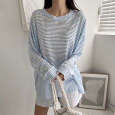 todayandlook 女款透視條紋夏季長袖T恤
