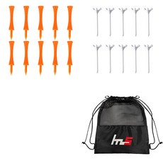 NAYASTYLE PE 高爾夫球釘 10p + ABS 10p + 收納袋套組, GFYP-169-6+172-1PU