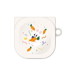 프루그나 디자인 파티래빗러브 갤럭시 버즈 프로 / 라이브 / 버즈2 케이스, 파란리본폭죽, 1개