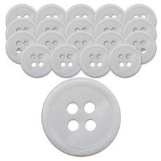 동대문단추왕 자개 일반테 단추 11.5mm, 물패 화이트, 20개