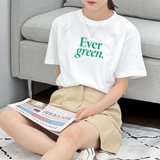 험블스튜디오 여성용 통기성 에버그린 롱 17수 면 반팔티 KK_200_085