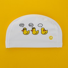 AQUS 聚氨酯塗層泳帽 鴨子 ACPU83A22, 1個, 白色