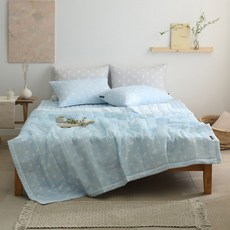 HaemilHome Coco泡泡紗薄被+床墊+枕頭套組