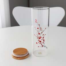 두리가온 자개 내열유리 양념통 4호 적매화, 520ml, 1개