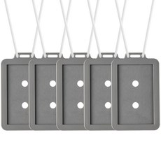 FLaiTO 矽膠員工證卡套 5入 + 掛繩 5入 套組, 灰色(卡套), 半透明(掛繩), 1套