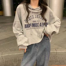 I'M MONG 女款Sbeneu短版寬鬆連帽T恤