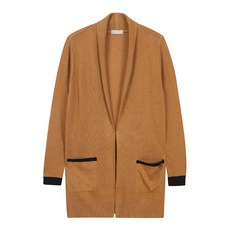 AENUS 女款撞色披肩領針織開襟衫