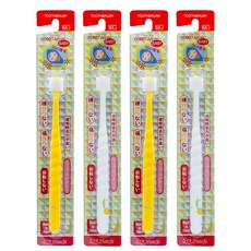 Popotan 360 度超細刷毛嬰兒步 2 2 種 x 2p 套組, 白色+黃色, 4個裝, 1組