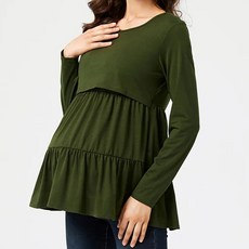 LUNA GLAM 孕婦荷葉邊哺乳上衣 CHS187