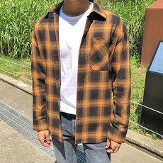 meosidda 男士寬鬆版型Even格紋襯衫