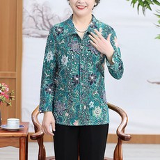 MarketA 女款花卉圖案熟女風襯衫