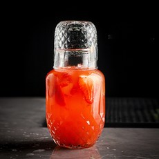 프렌치마르스 홈카페 유리병 + 칵테일잔 1개입 세트 다이아몬드 CM291, 1세트, 병 + 잔