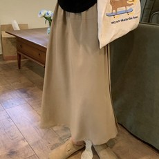 엘쏘 여성용 체형커버 와이드 밴딩 랩 스타일 치마바지